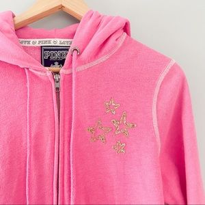 Victoria’s Secret PINK Y2K Vintage Share the Love Large Zip Up 2000s Hoodie